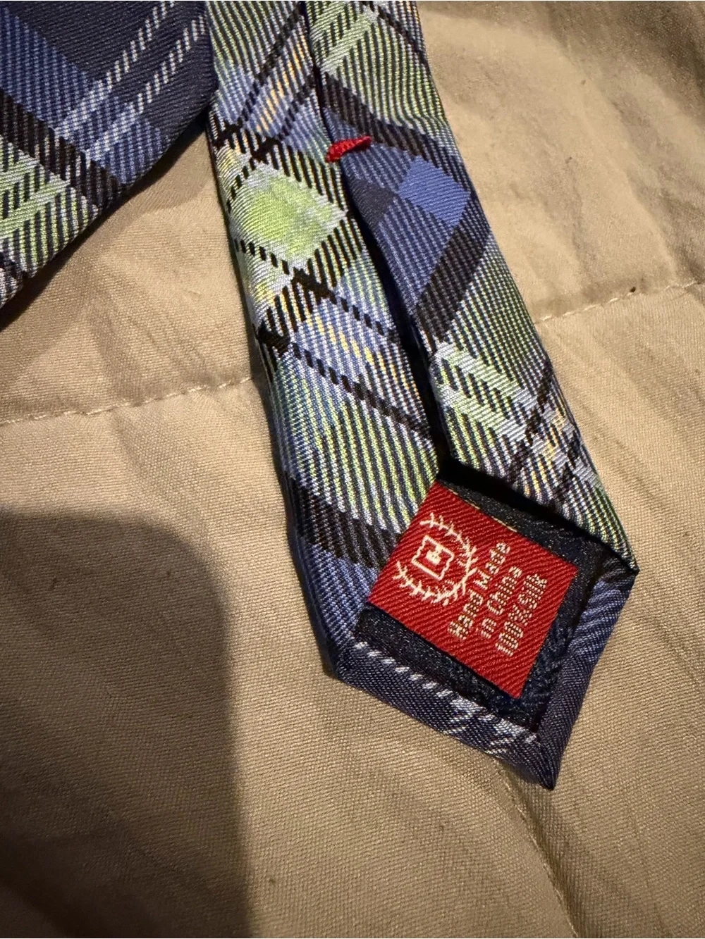 Chaps Blue and Green Plaid Men's Tie